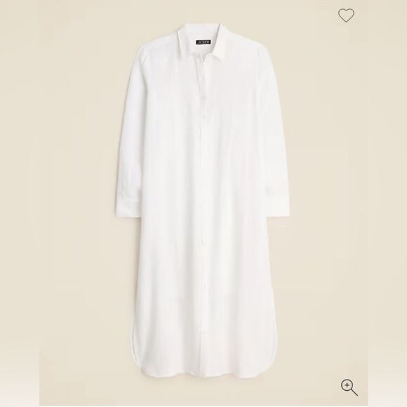 NWT J CREW Tunic shirt-dress in linen in white - Picture 9 of 9